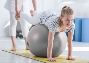 Girl in a big ball