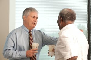 Phil talking to patient