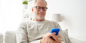 Male Patient Using Mobile Phone